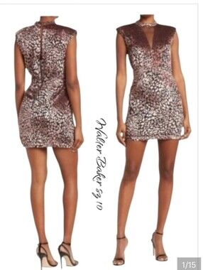 Walter Baker Rosalie Leopard Velvet Burnout Mini Dress Pink 10 NWT